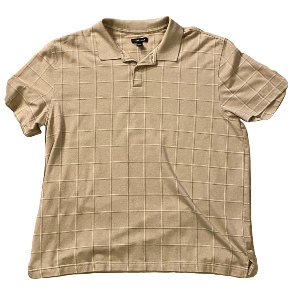 Beige Square Pattern Polo